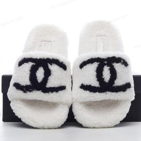 Billige Sko Chanel Slippers ‘Hvit Svart’