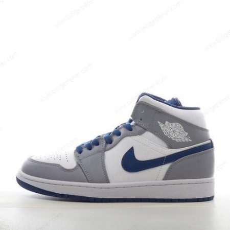 Billige Sko Nike Air Jordan 1 Mid ‘Grått Hvitt Blått’ DQ8423-014