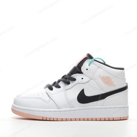 Billige Sko Nike Air Jordan 1 Mid ‘Hvit Oransje’ 554725-180