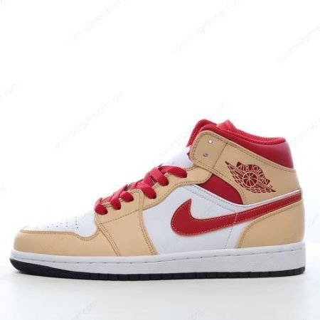 Billige Sko Nike Air Jordan 1 Mid ‘Hvit Rød’ 554724-201